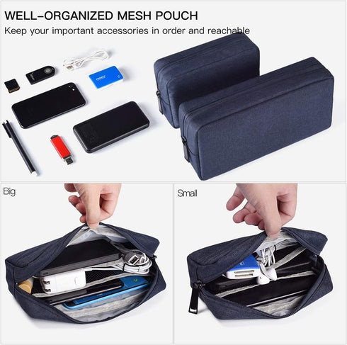 2-Pack Portable Storage Pouch Bag, Universal Electronics Accessories Case Cable Organizer Compatible with Hard Drive