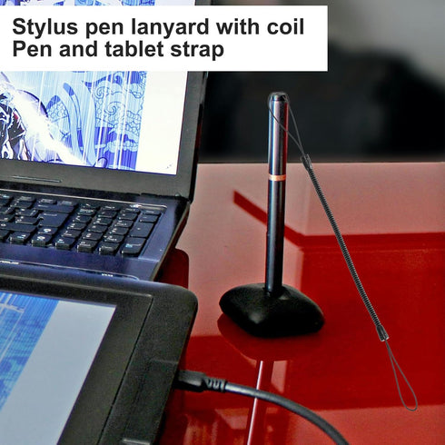 8pcs Elastic Coil Lanyard for Touch Pens, Retractable Tether Anti-Lose Spring Cord for Drawing Pen to Tablet