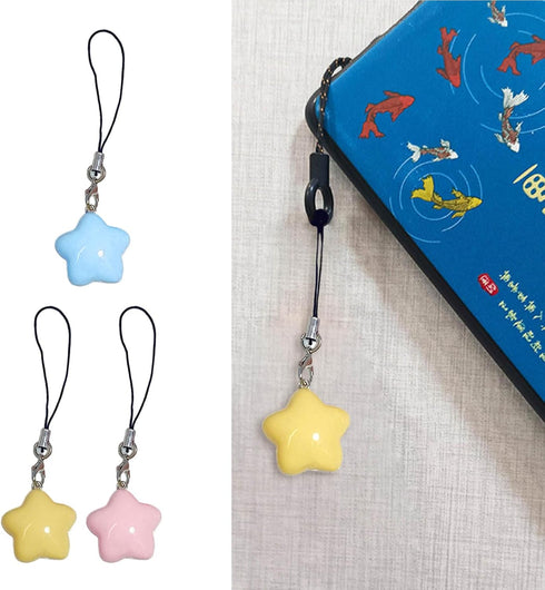 Gllehkt 7x2.5cm, Fat Star Phone Chacin Phone Charm Lanyard Strap Bag Hanging Pendant Decorations Ornament Fashion