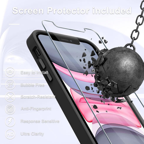 YENAPOON 12 12 1 for iPhone Case, iPhone Pro Case, with Screen Protector, Matte Magnetic Slim Phone Cover, Support