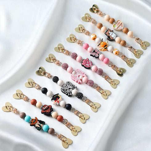 Silicone Beaded Strap for Kindle Charm - Cute Bee Style Hand Strap Bracelet Grip Chain for E-Reader, Bookish Gift