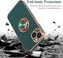 Design for iPhone 13 Case, 360° Rotatable Ring Holder Magnetic Kickstand, Soft Silicone Ultra Slim Edge Plating 6.1 Inch