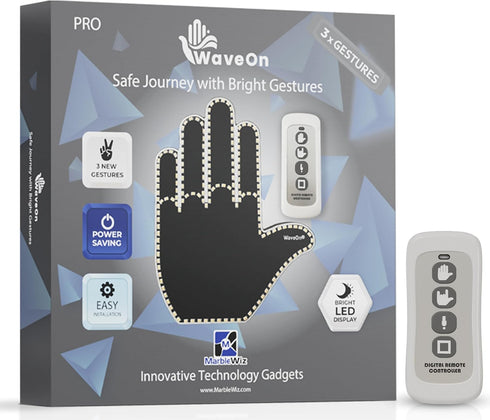 3 Communicate WaveOn Pro Gestures LED Display Fun Finger Car Light with Remote | with Other Drivers | Glogesture LED