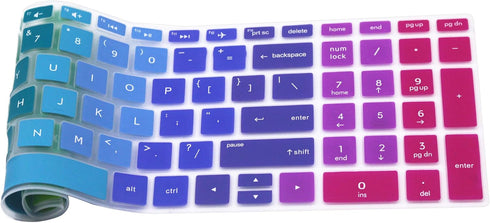 Keyboard Skin Compatible with 15.6" 2018 Flagship HP Pavilion, HP Envy x360, Rainbow