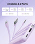 Coowisty 10000mAh Pack 5 2 Portable Charger with Built-in Cable, Slim USB C Power Bank, External Battery Outputs Inputs