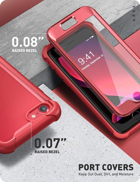 i-Blason Ares Case for iPhone SE 2022 (3rd Gen) - Dual Layer Rugged Clear Bumper with Built-in Screen Protector