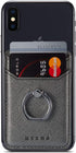 Phone Card Holder with Ring Grip for Back of Phone, Adhesive Stick-on Credit Card Wallet Pocket for Smartphones (Gun