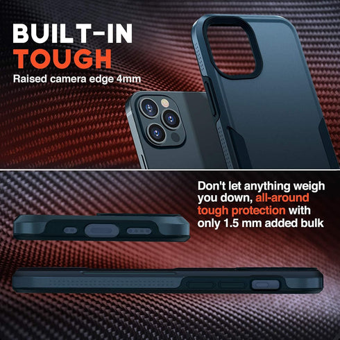 NTG iPhone 12 Pro Max Case - Heavy-Duty Slim Shockproof Protective Case, Blue