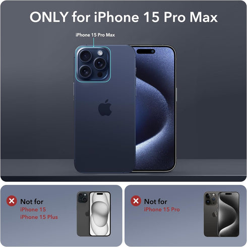 ESR for iPhone 15 Pro Max Case, Full-Body Shockproof MagSafe Case, Military-Grade Protection, Magnetic Phone Case for iPhone 15 Pro Max, 2-Part Tough Case with Stand, Armor Series, Clear Grey