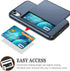 SAMONPOW for iPhone XR Case Wallet Card Holder Heavy Duty Protection XR Phone Case Wallet Card Holder Dual Layer Anti Scratch Hard PC Soft Rubber Bumper Cover Case for iPhone XR 6.1 inch Dark Blue