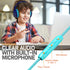 FosPower Kids Headphones, Safe Volume Limit 85 dB, Over The Ear with Built-in Mic, Tangle-Free Cable, Mint/Pink