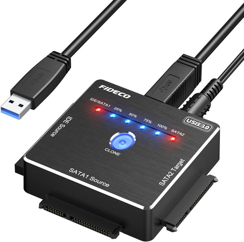FIDECO SATA/IDE to USB 3.0 Adapter Cable for 2.5/3.5 Inch HDD SSD, 16TB Support