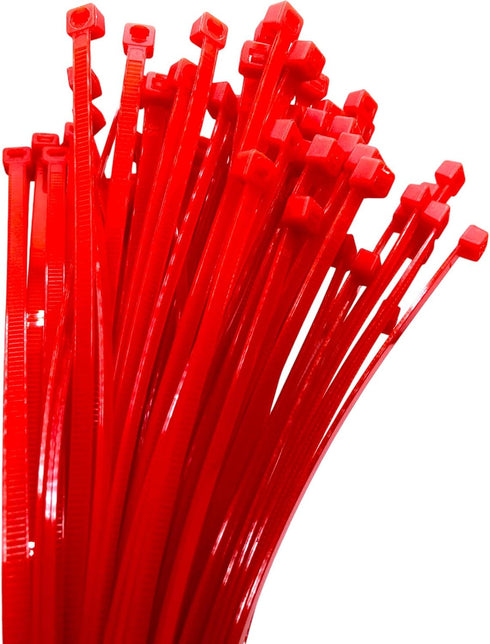 Zip Ties, 100pcs Red 12 Inch Zip Ties, Multi-Purpose Cable Management Ties, Self-Locking for Office and Home