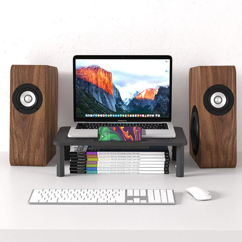 EVOOMI Monitor Stand Riser - Upgraded for Faster Productivity, Anti-Skid, HD Hexagonal Steel, Free Cable Ties, Computer