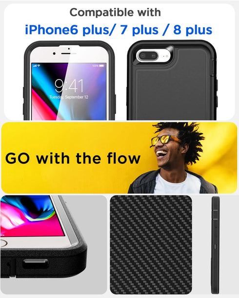 AICase for iPhone 8 Plus/7 Plus Case Built-in Kickstand with Glass Screen Protector,Heavy Duty Drop Protection Full Body Rugged Shockproof Military Protective Tough for iPhone 8 Plus/7 Plus_9