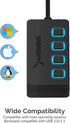 SABRENT 4-Port 3.0 2 (HB-UM43) USB Hub with Individual LED Power Switches - Slim, Portable Design - Ft Cable - Fast
