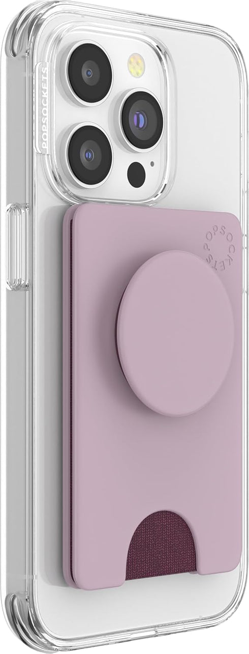 PopSockets Phone Wallet with Expanding Grip, Phone Card Holder, Solid PopWallet - Blush Pink