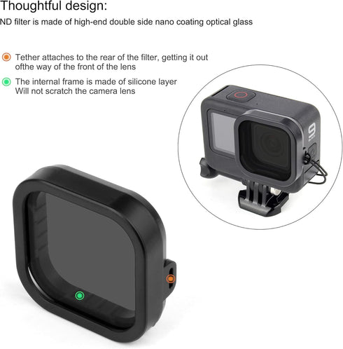 Neutral Density/Circular Polarizing Lens Filter Kit, Lens Cover for GoPro Hero 9 10 11 12 Black Action Cameras