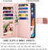 Njjex Galaxy S20 Wallet Case, 6.2", PU Leather, 9 Card Slots, Detachable Kickstand, Rose Gold