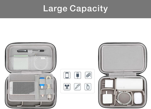 MOSISO 4 2 Electronic Organizer Travel Case Compatible with MacBook Power Adapter, Compatible with Magic Mouse