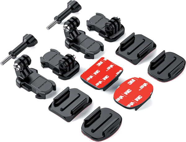 Sametop Helmet Sticky Mounts Adhesive Buckle Kit, Compatible with GoPro Hero 12 11 10 Max 9 8 7 6 5, 12 in 1 Accessories