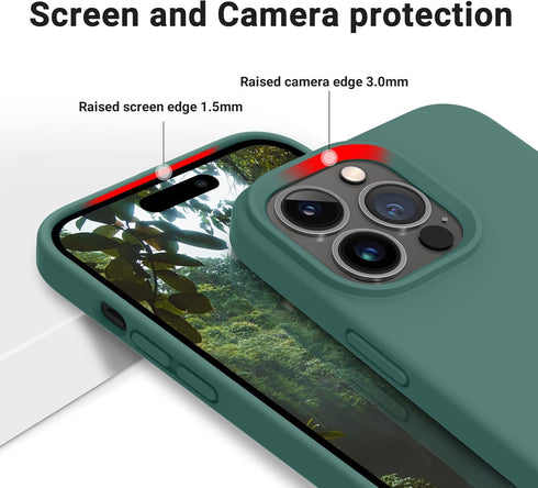 OTOFLY iPhone 14 Pro Case, Silicone Shockproof Slim Thin Phone Case, 6.1 inch, Pine Green