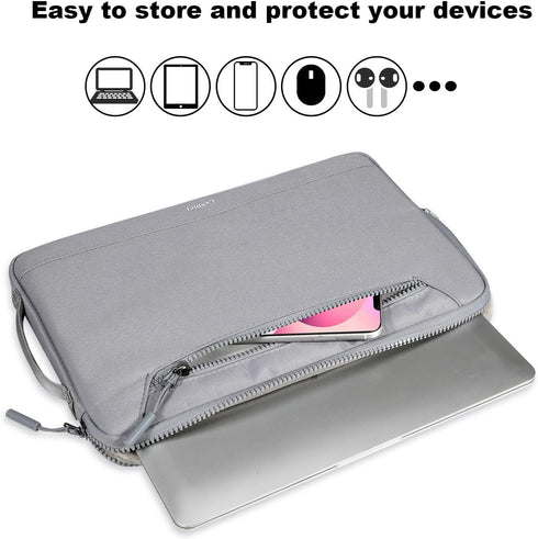 LANDICI 360°Protective Laptop Sleeve Case 14 15 Inch, Waterproof Slim Computer Cover Bag Compatible with MacBook Air M2 15, MacBook Pro 14/15, Chromebook 14/15, Asus vivobook 14, Grey