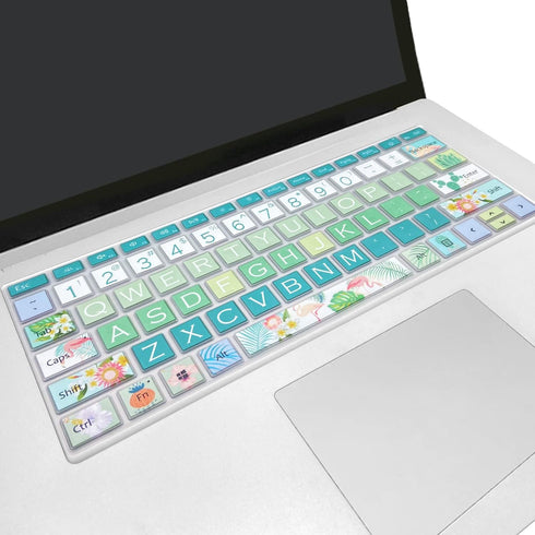 Keyboard Cover Skin for Microsoft Surface Laptop 4 & 3, Cute Printing Waterproof Silicone Protector (Flamingo)