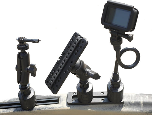 METER STAR 360 Degree Flexible Axis Camera Mount for Kayak with 1/4" Screws, Special Mount for Hero 12 11 10 9 8 7 6 5 4