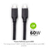 mophie Charge Stream USB-C to USB-C 3m/10ft Cable, 60W Power Delivery, Enduraflex Silicone, Ultra-Durable Braided Design