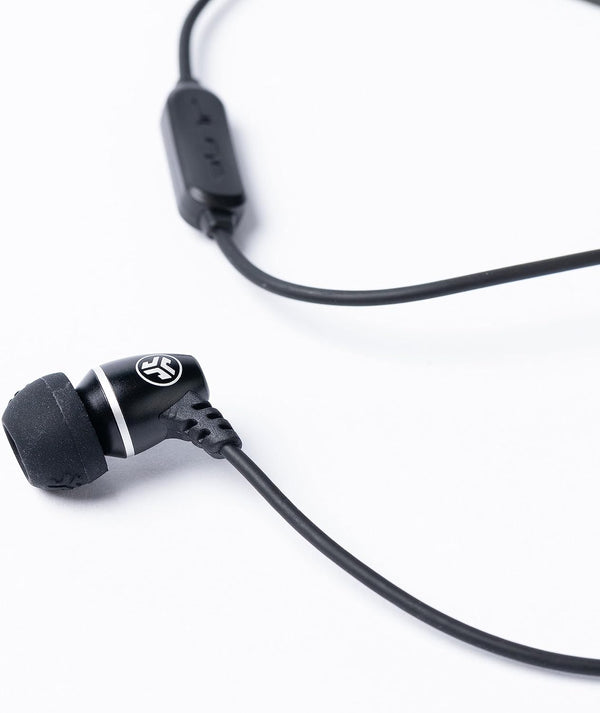 JLab J6MS Black Stereo to Mono In-Ear Single Earbud, Style Headset, 3.5mm Jack, Enterprise Class Microphone.