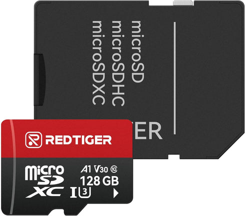 REDTIGER High Speed 128GB Micro SD Card with Adapter, microSDXC UHS-I Class 10, Support for 4K Video