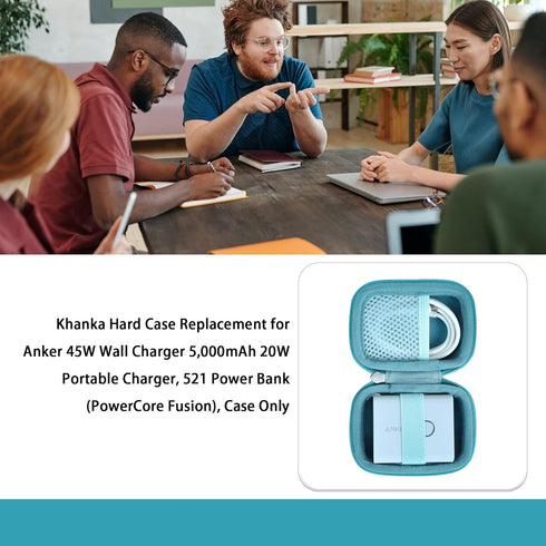 khanka Hard Case for Anker 45W Wall Charger & 5,000mAh 20W Portable Charger, Case Only (Blue)