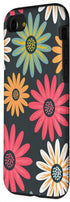 iPhone SE (2020) / 7 / 8 Floral Daisy Flowers Case, Pink Green Orange Grey Pattern AEN021