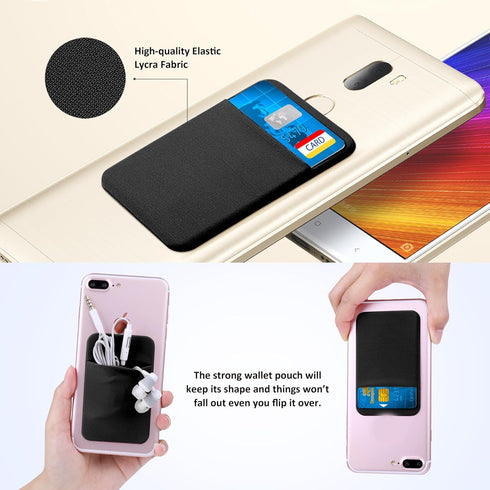 Costyle Slim Credit Card Holder for Back of Phone, Cell Phone Stick On Wallet.