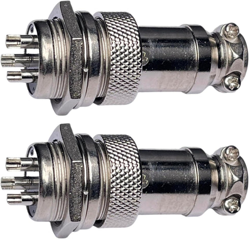 CESS Aviation 3 Pins Plug and Socket Wire Cable Connector, Diameter 0.63" (16mm), 2 Packs