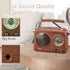 Gelielim Portable AM FM Shortwave Radio, Vintage Bluetooth Speaker with Rechargeable Battery, Small Gifts