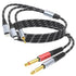 Lightning to Dual 6.35mm 1/4" TS Mono Stereo Y-Cable Splitter, 3 in 1 Audio Cable
