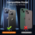 UniqueMe 3 Pack Camera Lens Protector for iPhone 15 Pro/iPhone 15 Pro Max, 9H Tempered Glass, Grey