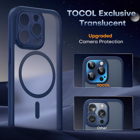 TOCOL 3 in 1 Magnetic Case for iPhone 14 Pro Max, Blue