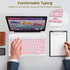 Rechargeable Bluetooth Keyboard and Mouse Combo, Ultra-Slim Wireless Set for Android, Windows, iPad, Pink