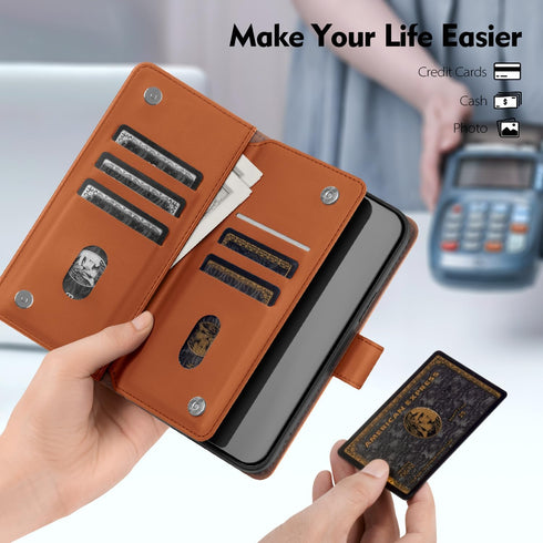 Shieldtop 13 13 6.1",Light Compatible with iPhone Wallet Case with Card Holder,Women Men RFID Blocking PU Leather Folio