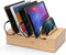 Prosumer's Choice Wooden Charging Station Organizer - 5-Port Base for Phones, Tablets and Laptops