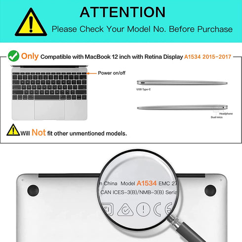 MOSISO 12 inch A1534, 2017 2016 2015), Compatible with MacBook Case with Retina Display (Model: Release Plastic Hard