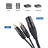 Cable Matters Dual RCA to XLR Stereo Audio Splitter Cable - 10 ft / 3m in Black