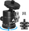 Mini Ball Head, 360° Rotatable Tripod Head with 1/4 3/8 Screw for DSLR Camera, Gopro, Smartphone Accessories