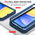 LeYi Galaxy A15-5G Case: Military-Grade Shockproof, Blue, with 2 Tempered Screen Protectors & Credit Card Holder.