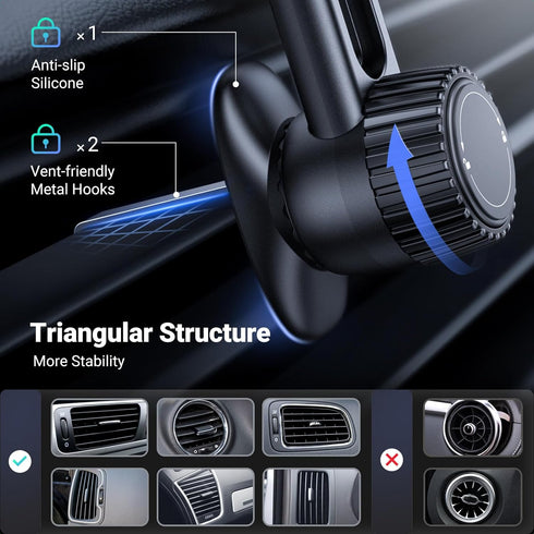 UGREEN Magnetic Phone Mount for Car, Compatible with Magsafe, Not Blocking Air Vent for iPhone 15 Pro Max