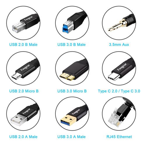 3.0 6ft: 3.0 Fasgear USB C to USB B Cable USB Type C to Type B Printer Cable Nylon Braided Compatible with Docking
