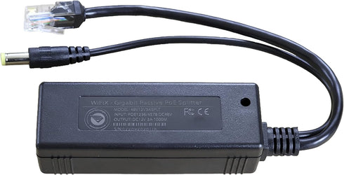 WiFiX 48V 12V 3A 10M/100M/1000M/2500M 2.1mm Active PoE Splitter | to | PoE+ - Support, Power Plug Tip for Outdoor